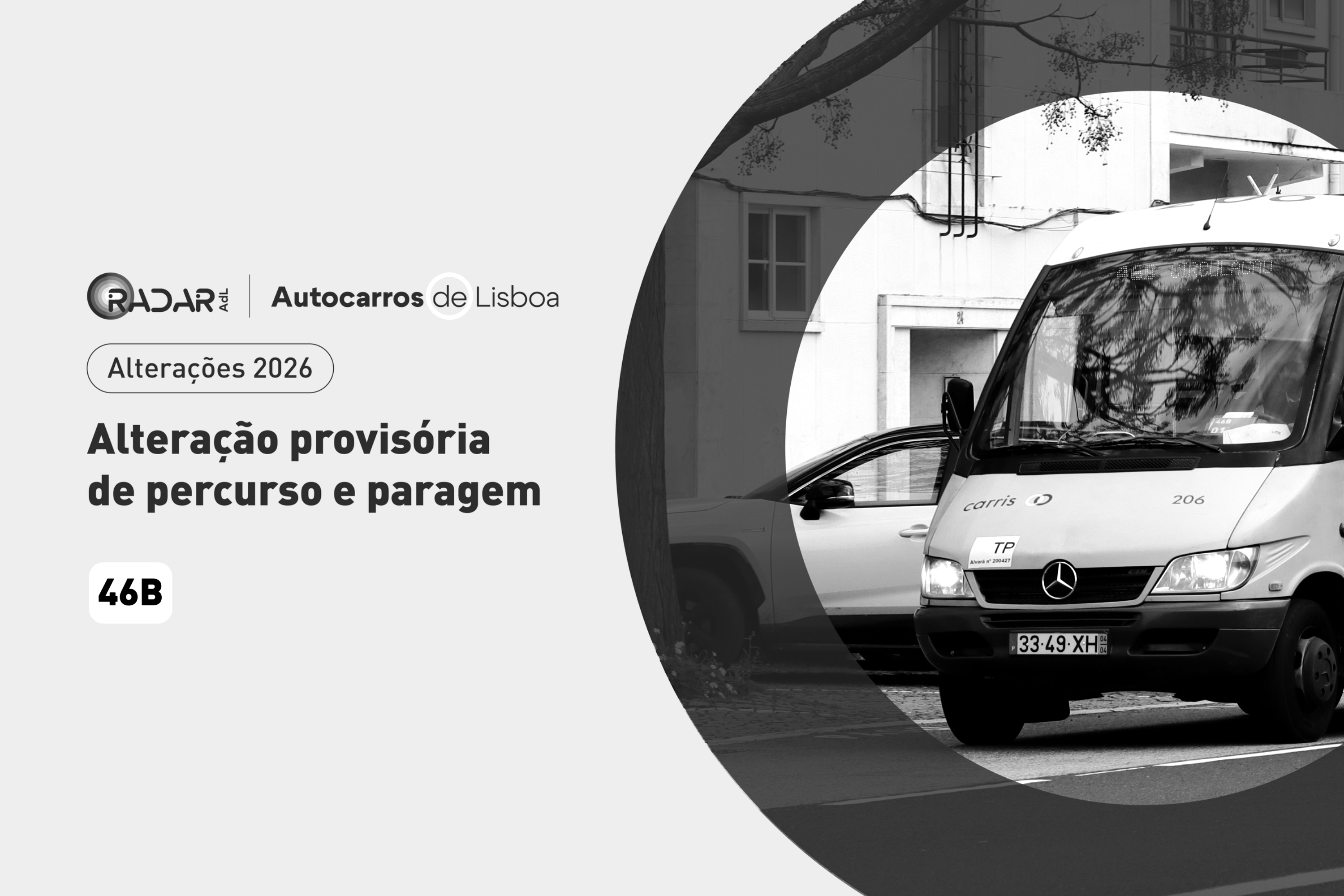 Alteração provisória de percurso e paragem