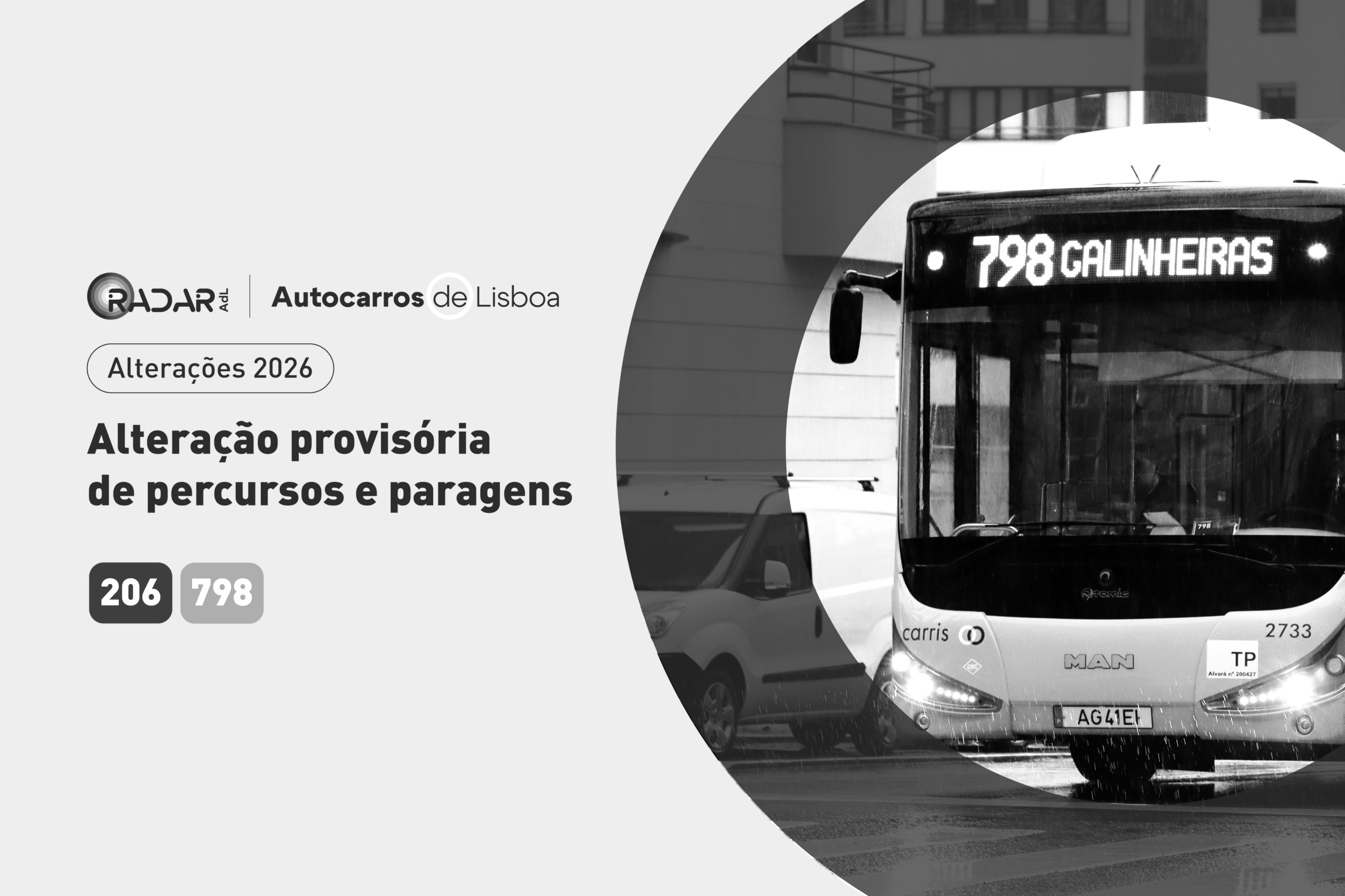 Alteração provisória de percursos e paragens