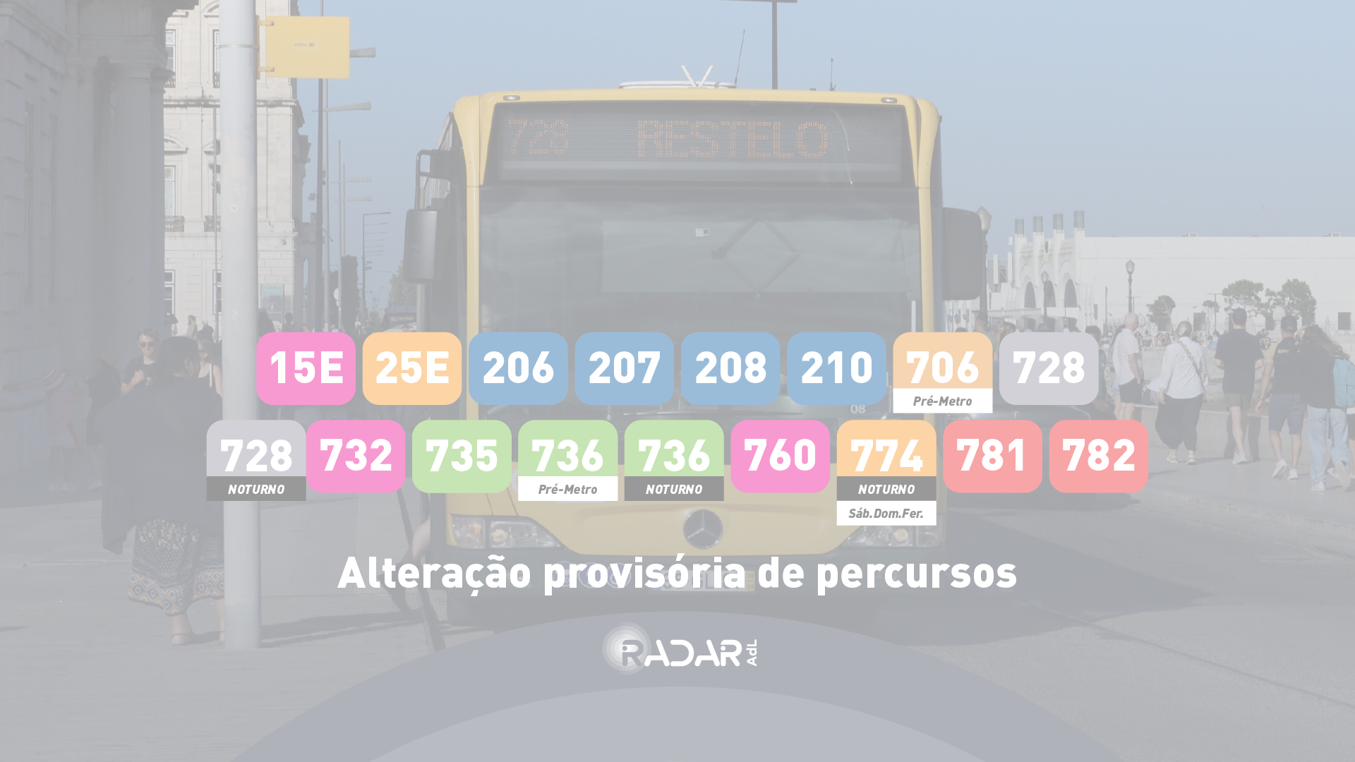 Carreiras em desvio pela Ribeira das Naus