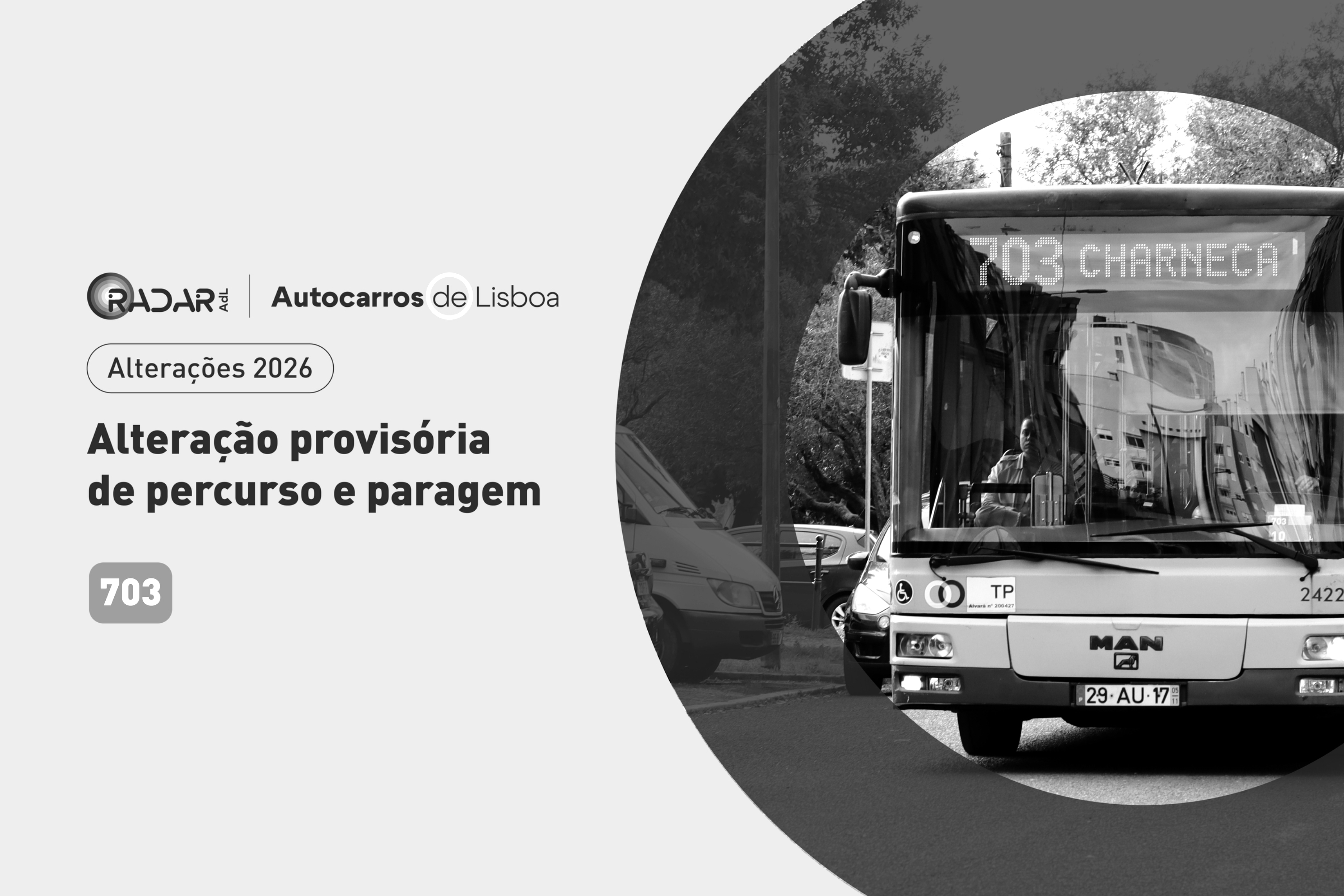 Alteração provisória de percurso e paragem